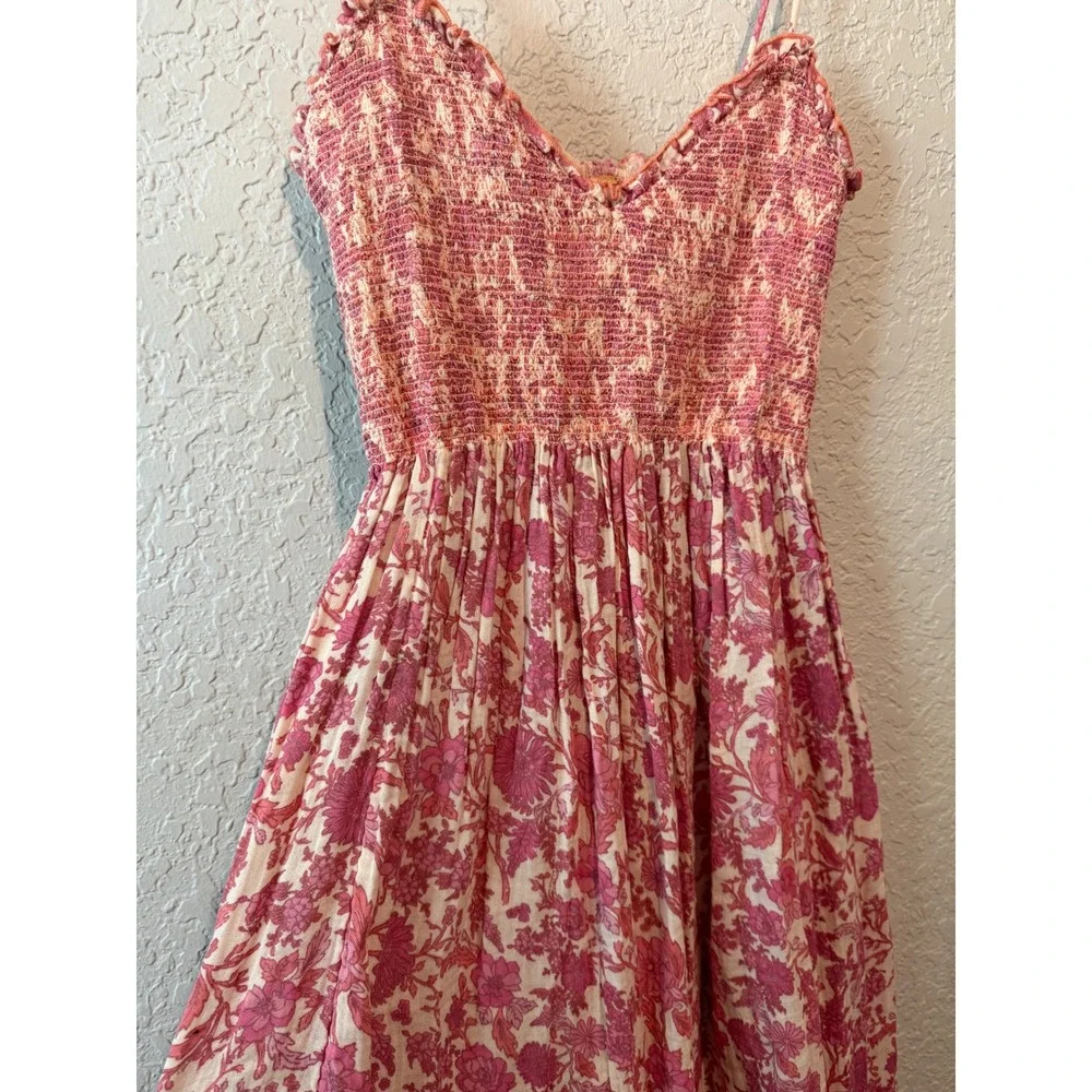 Free People Sweet Nothings Midi Dress Size M Boho Cottagecore Pink OB1893249